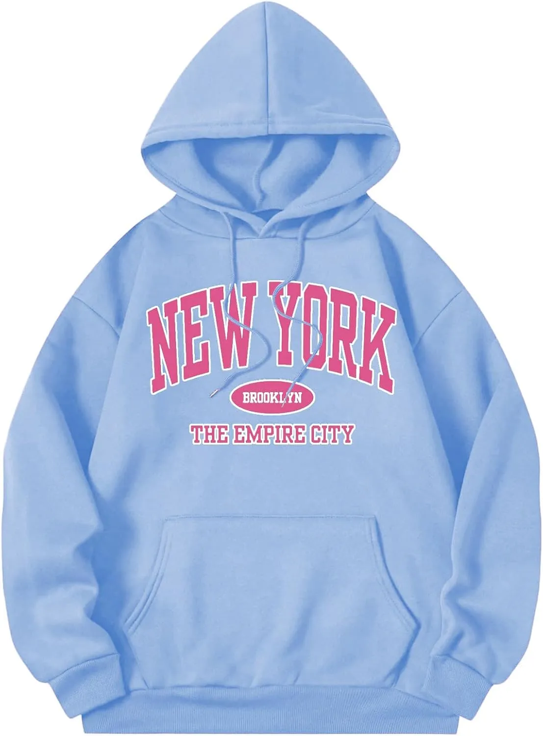 SHENHE Women's Drawstring Long Sleeve Graphic Letter Print Thermal Hoodie Sweatshirt Top