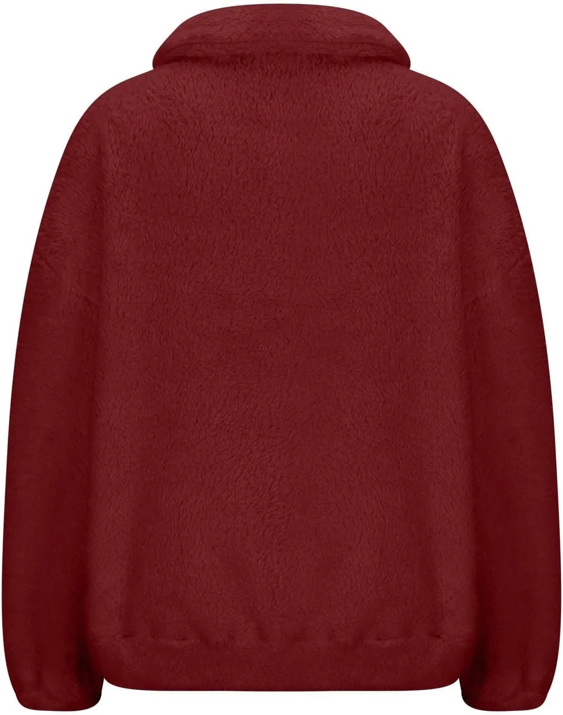 Sherpa Half Zip Pullover Women Oversized Quarter Zip Cropped Sweatshirt Fuzzy Fleece Lined Zip Up Hoodie with Pockets
