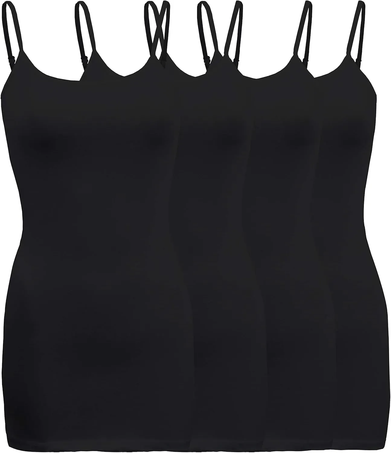 ShezPretty 4 Pack - Women's Basic Cami with Adjustable Spaghetti Straps Tank Top