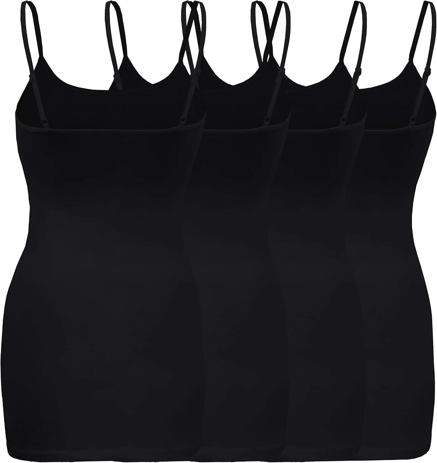ShezPretty 4 Pack - Women's Basic Cami with Adjustable Spaghetti Straps Tank Top