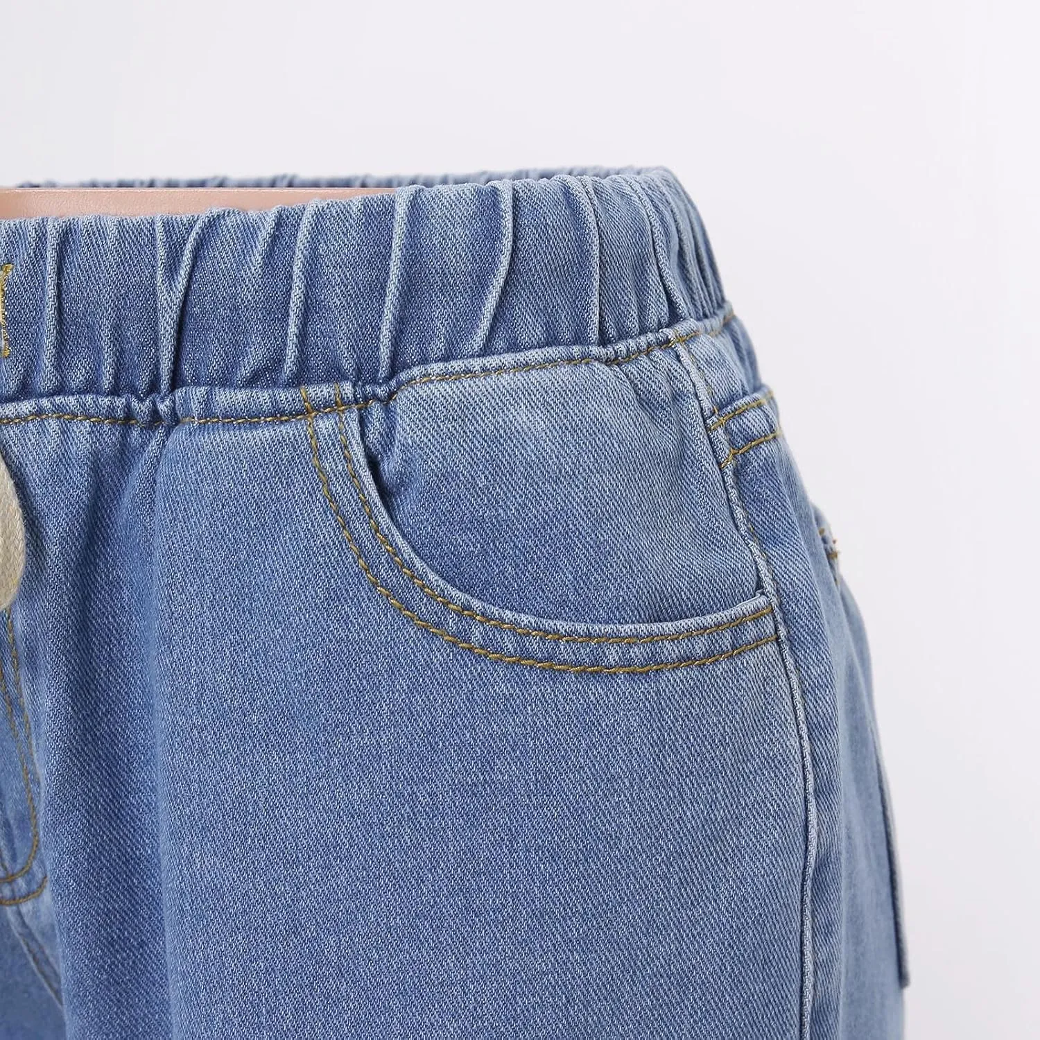 Shorts for Women Denim High Waisted 5 Inch Inseam Stretchy Denim Short Pants Casual Summer Lounge Jean Bike Shorts
