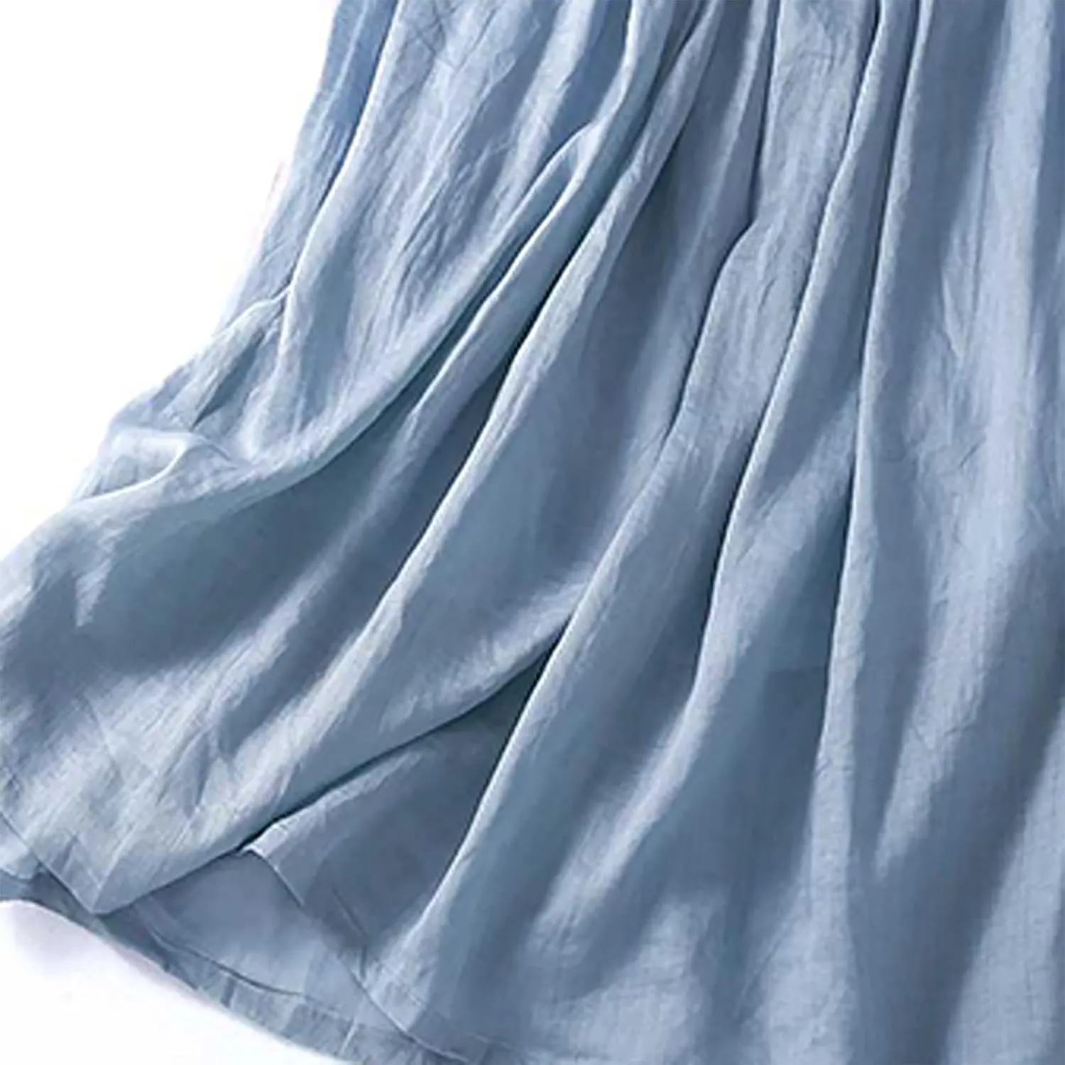 Skirts for Women A-Line Cotton Linen Flowy Skirt Casual High Waisted Comfort Skirt Fashion Drawstring Maxi Skirt