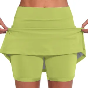 Skorts for Women with Pockets Tummy Control High Waist Yoga Short Pants Summer Dressy Casual Athletic Sports Skirt