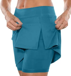 Skorts for Women with Pockets Women's Yoga Skirt High Waist Soft Tummy Control Dressy Casual Athletic Tennis Mini
