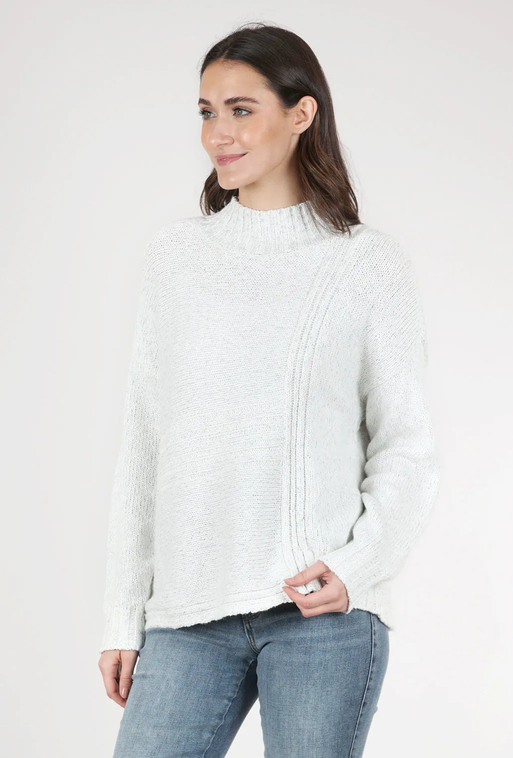 Snow Bunny Funnel Sweater, Winter White