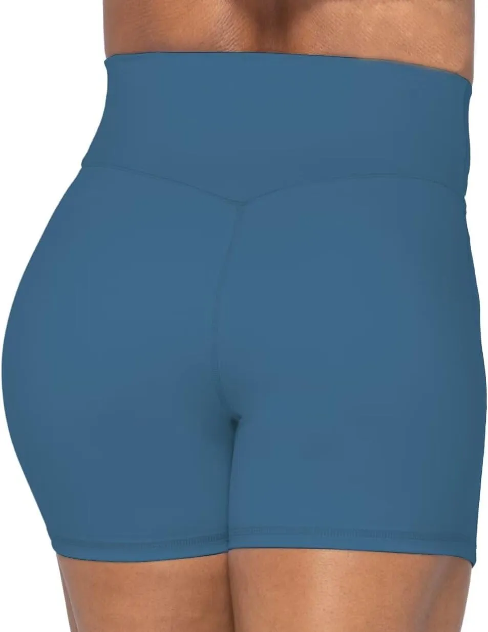 Sunzel Crossover Biker Shorts for Women, No Front Seam V High Waist Yoga Workout Gym Shorts with Tummy Control