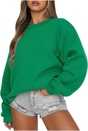 Sweatshirt for Women Crewneck Oversized Long Sleeve Pullover Loose Fit Casual Outfits Fall Sweatshirs 2024