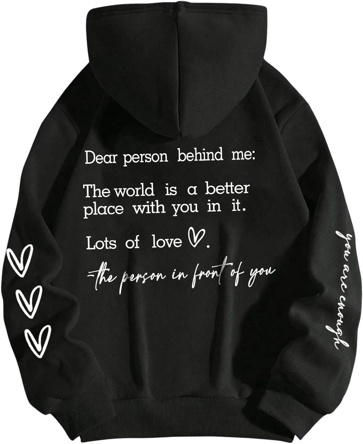SweatyRocks Girl's Letter Graphic Hoodies Long Sleeve Thermal Oversized Sweatshirts Pullover Top