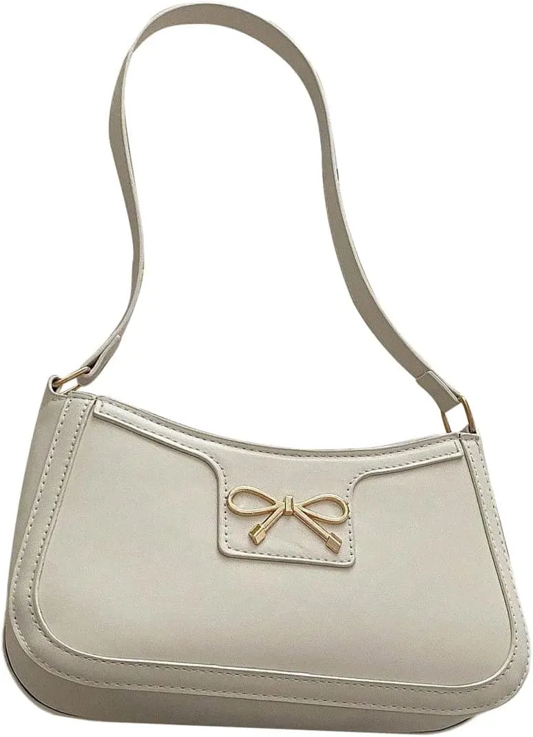 SweatyRocks Women's Bow Top Handle Clutch Purses PU Leather Underarm Shoulder Bags