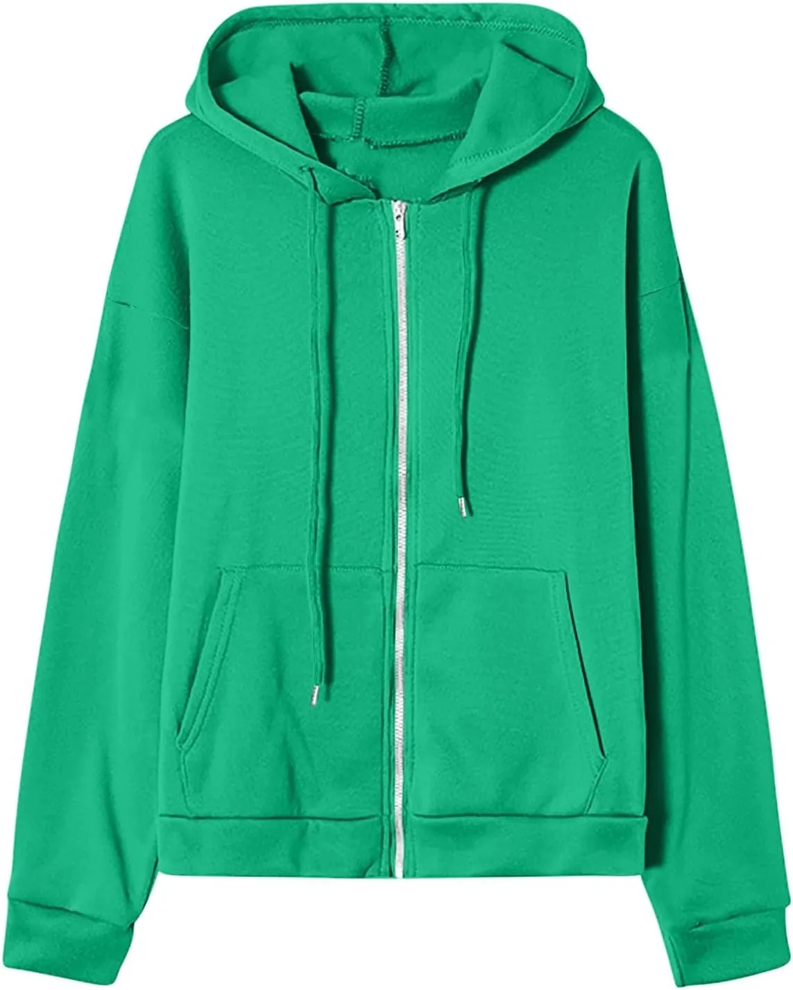 TANGNADE Women's Zip Up Hoodies Drawstring Fall Jacket Oversized Casual Sweatshirts Pullover with Pocket 2024 Winter Clothes