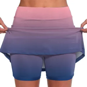 Tennis Skirts for Women Summer 2024 Golf Athletic Activewear Mini Skorts Gradient Color Workout Running Shorts Plus Size 2024