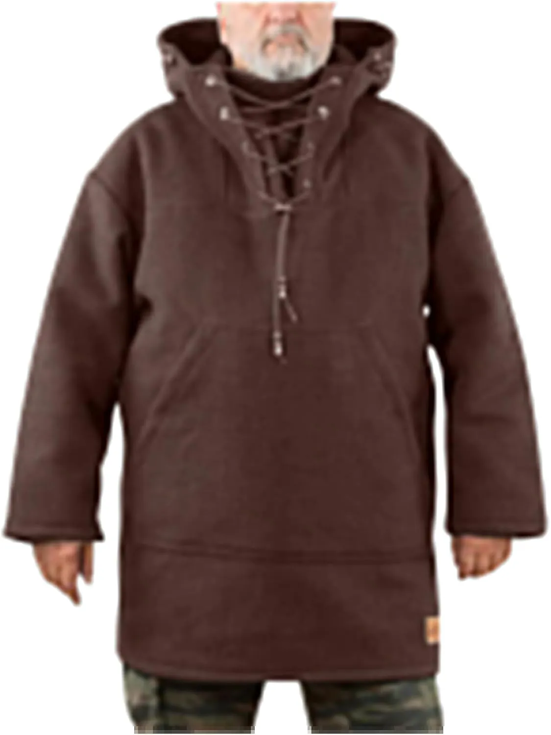 Thatrich Mens Heavyweight Hoodie Oversized Hooded Jacket Leisure Wear Mid Length Hoodies Casual Long Sleeve Sweatshirt Jacket