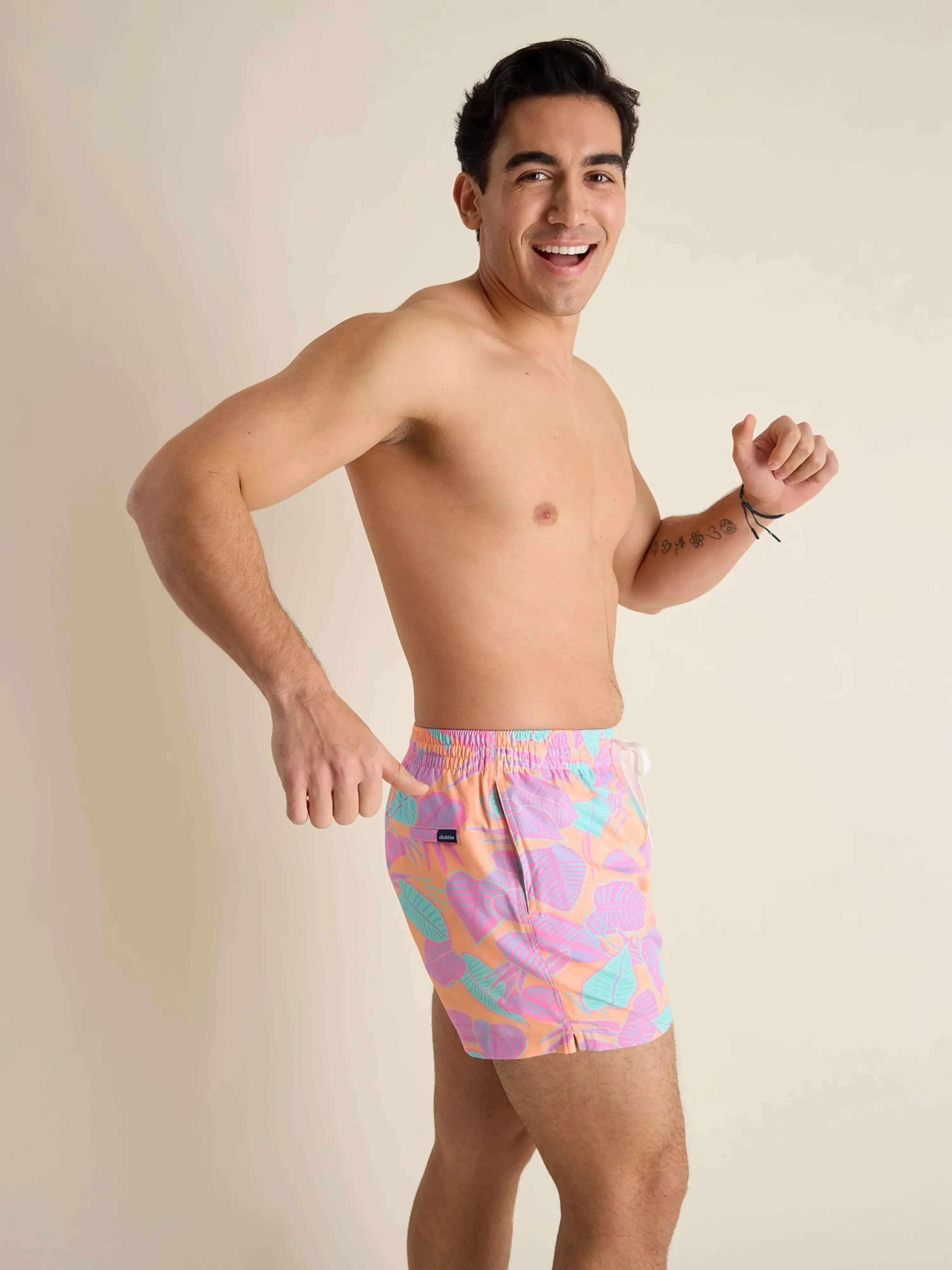 The Posh Palms 4" (Classic Lined Swim Trunk)