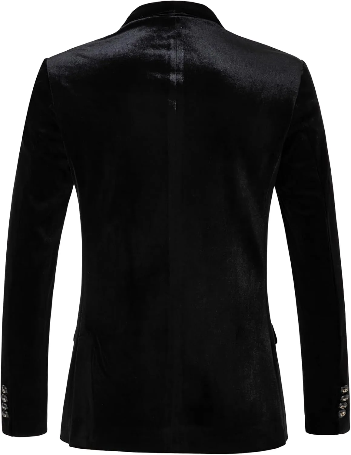 THWEI Mens Velvet Blazer Slim-Fit Solid Color One Button Blazer Sport Coat Jacket for Wedding Dinner Party