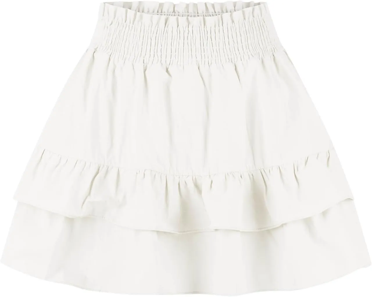 Tiered Ruffle Boho Skirts for Women Summer Cute Mini Skirt Solid Bohemian Vacation Skirts Pleated Short Skirt