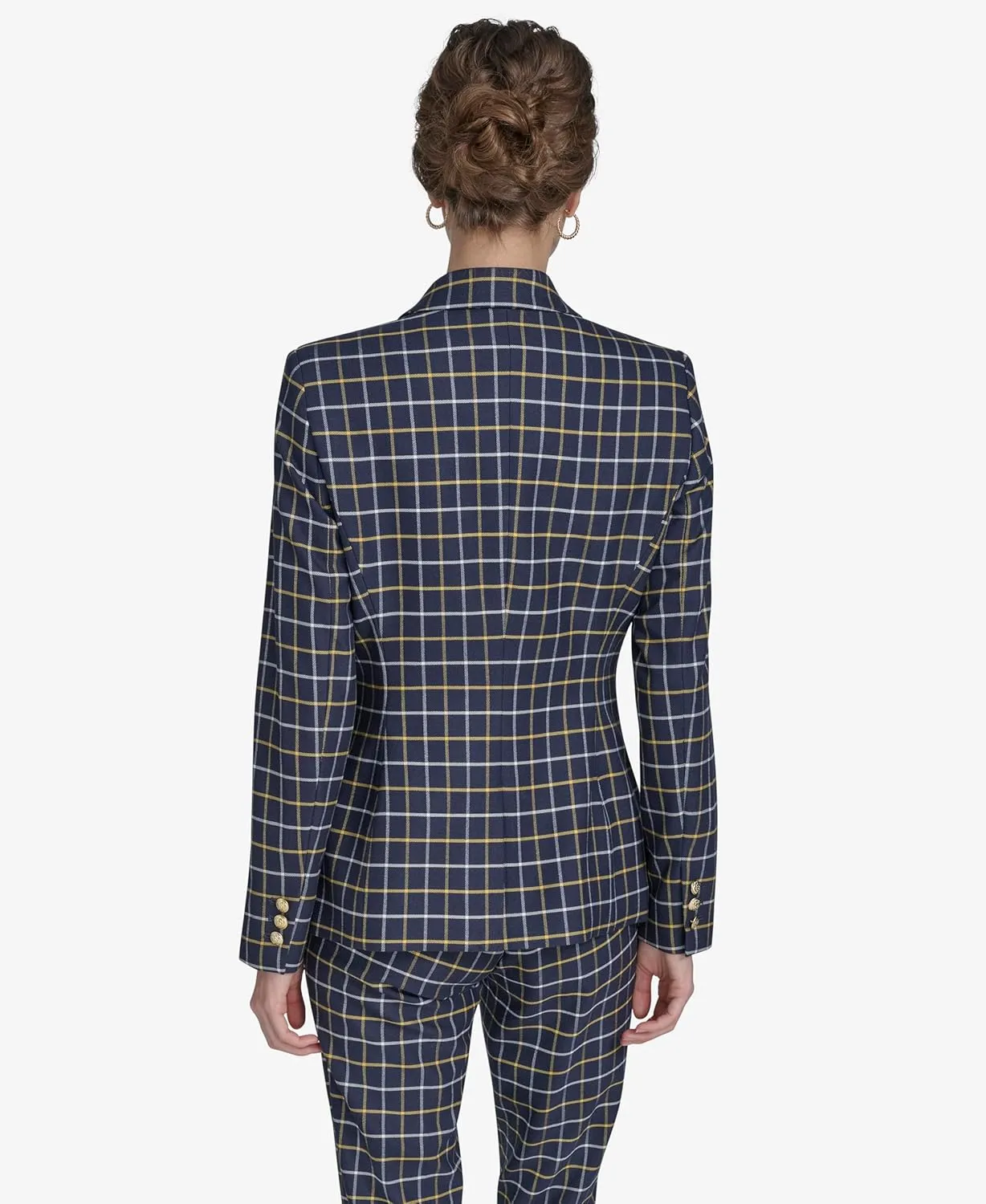 Tommy Hilfiger Women's Pinstripe Puff Sleeve Blazer