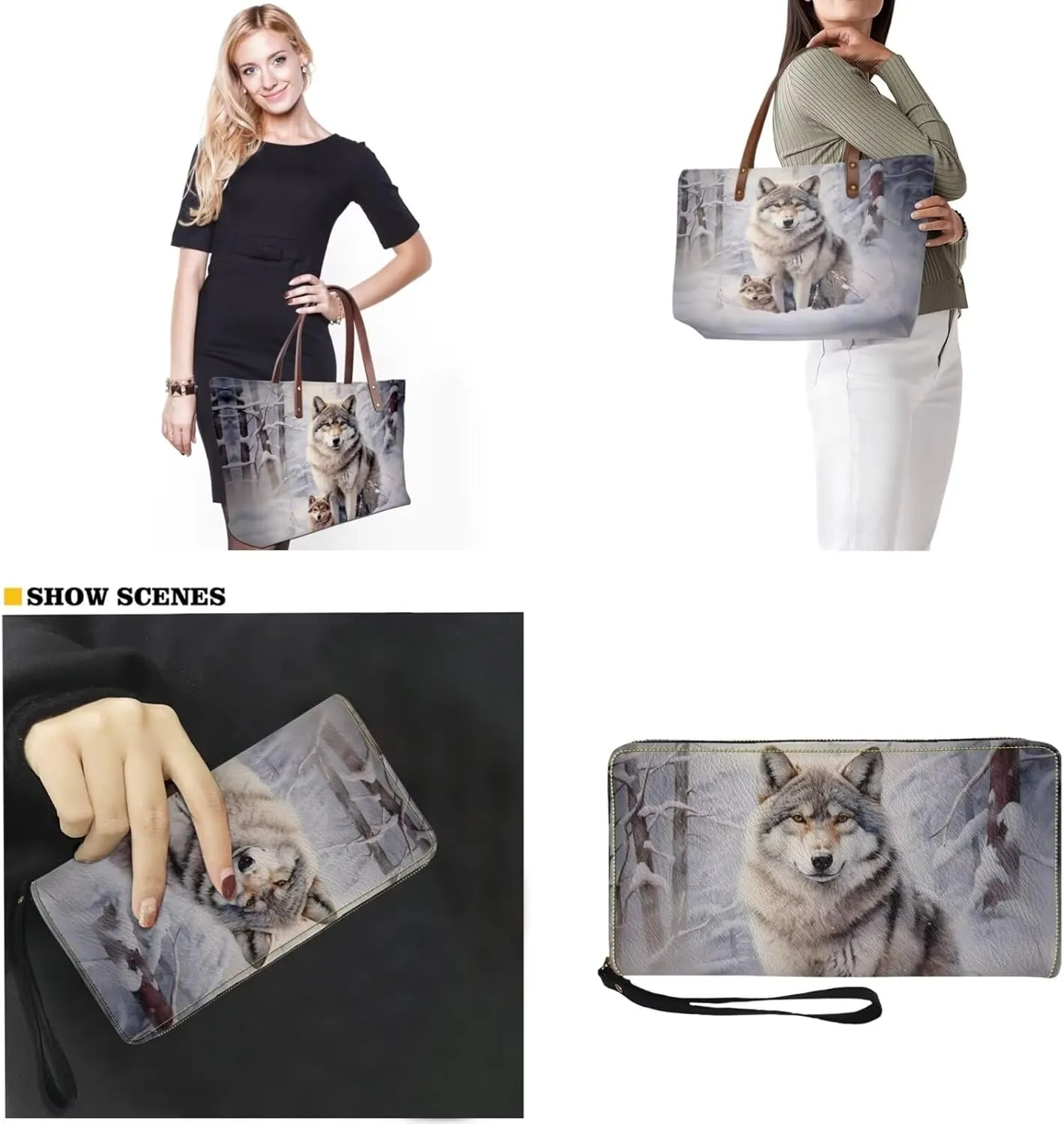 Top Handle Purse for Women, Large Tote Handbag With PU Wallet Set