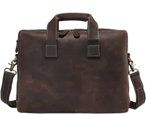 Top Layer Crazy Horse Cowhide Commuter Briefcase Single Shoulder Crossbody Man Bag