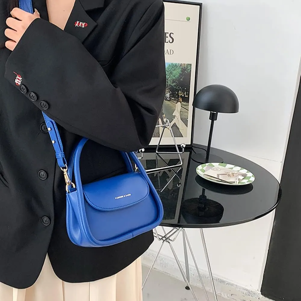 Trendy Women's Small Leather Handbag - Cute Top Handle Crossbody Satchel Bag (White)