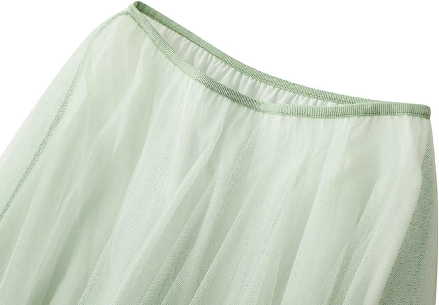 Tulle Skirts for Women 3 Layered Asymmetrical Hem Tulle A-Line Midi Skirt