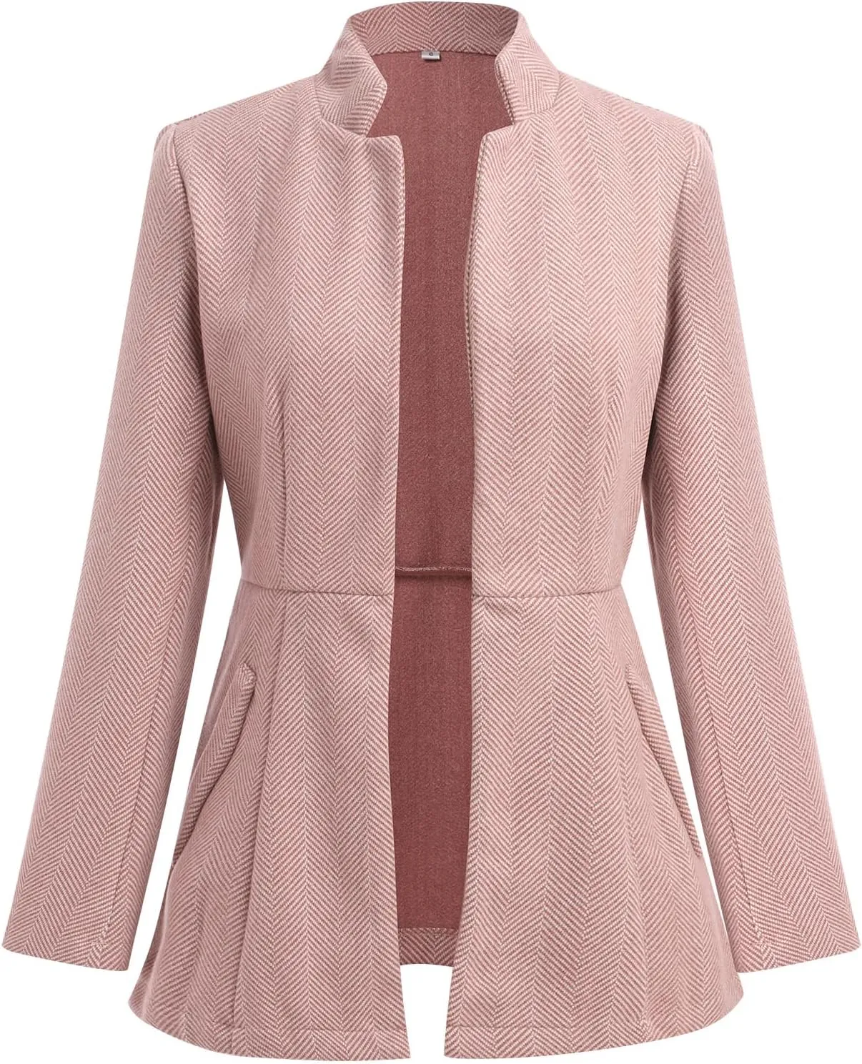 Tweed Blazers for Women Long Sleeve Open Front Jacket with Pocket Business Office Blazer