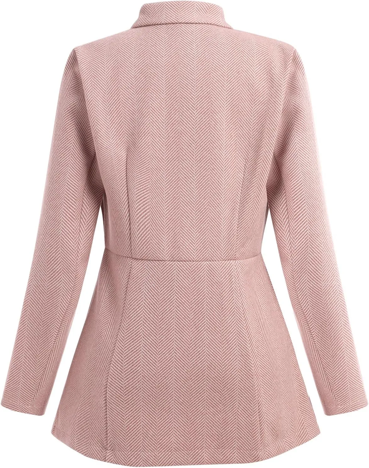 Tweed Blazers for Women Long Sleeve Open Front Jacket with Pocket Business Office Blazer