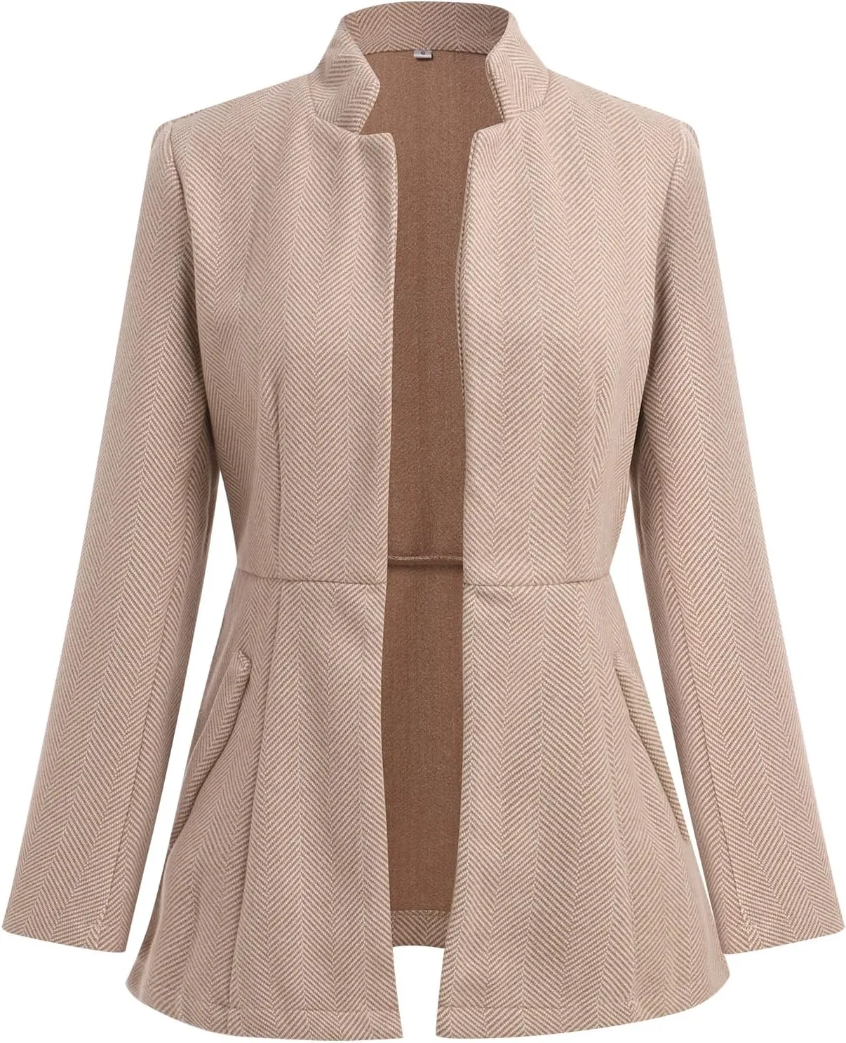 Tweed Blazers for Women Long Sleeve Open Front Jacket with Pocket Business Office Blazer