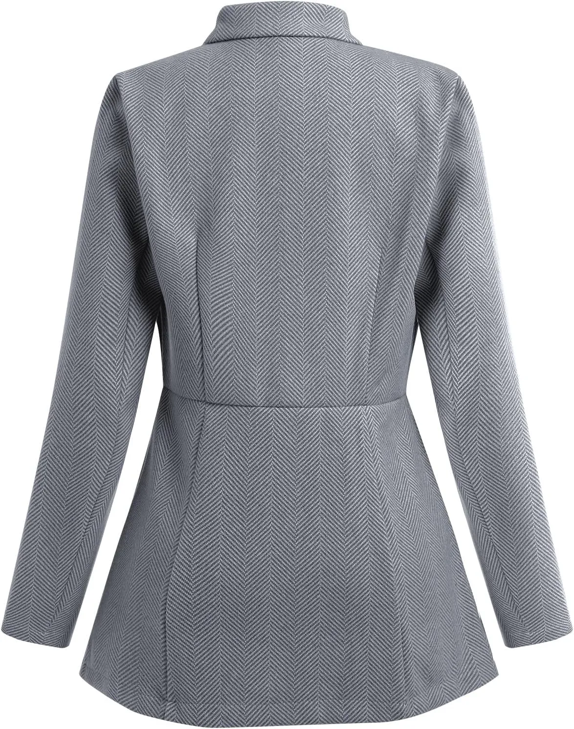 Tweed Blazers for Women Long Sleeve Open Front Jacket with Pocket Business Office Blazer