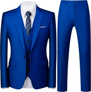 UNINUKOO Mens Suits 3 Piece Classic Fit Wedding Guest Outfit Suit Jacket Pants with Vest