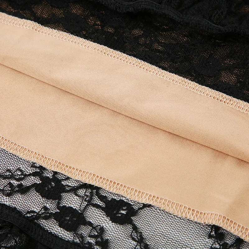 Uniwim Elegant Long Bow Mesh Spliced Lace Dress
