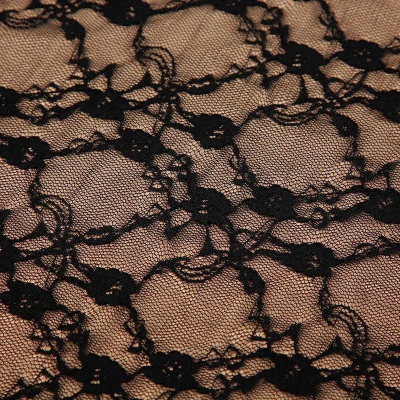 Uniwim Elegant Long Bow Mesh Spliced Lace Dress