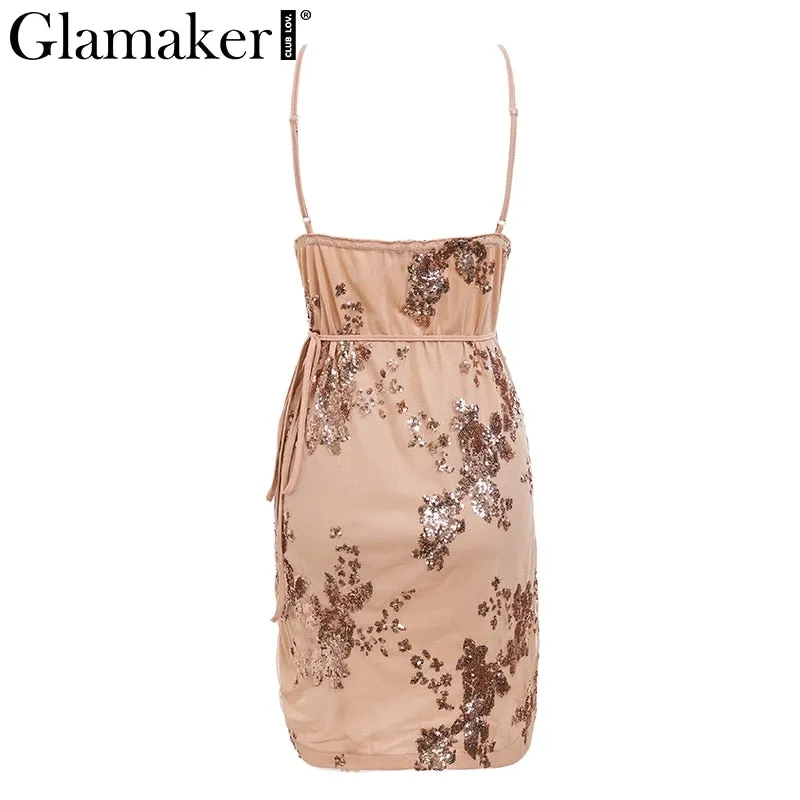 VenusFox elegant sexy lace up mini dress