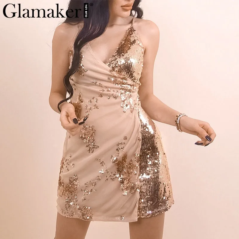 VenusFox elegant sexy lace up mini dress