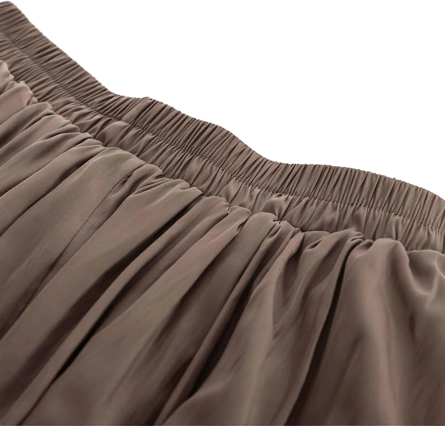 Vintage Ankle-Length Skirts for Women Pleated Tiered Long Skirts High Waisted Asymmetrical Ruffle A Line Maxi Skirt