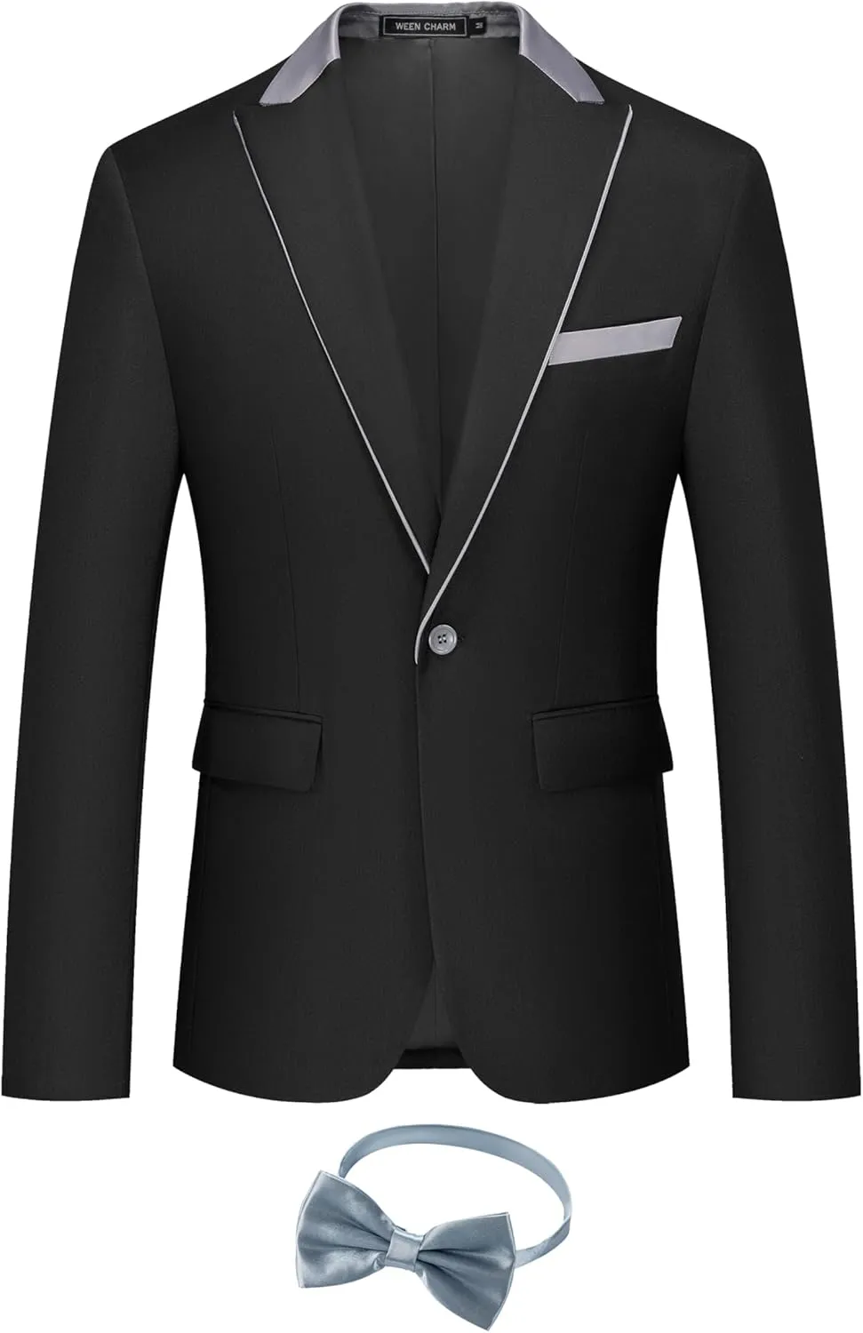 WEEN CHARM Men's Lightweight Suit Jacket Slim Fit Blazer for Spring Summer Single Button Wedding Office Sport Coat