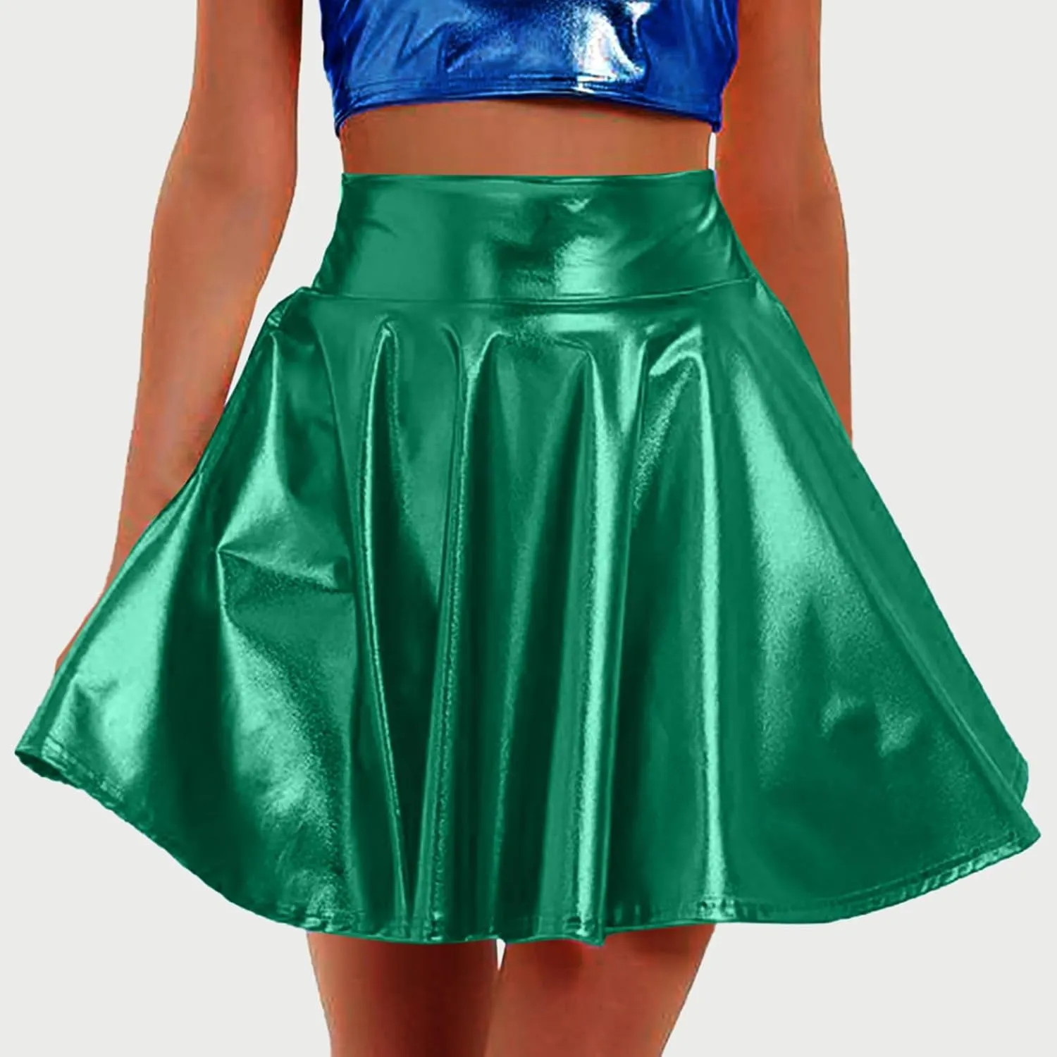 White Skirt Women Pleated Casual Curvy Hem Skirts Pure High Waisted Plus Size Baggy Skirt Performance Cosplay Skirt