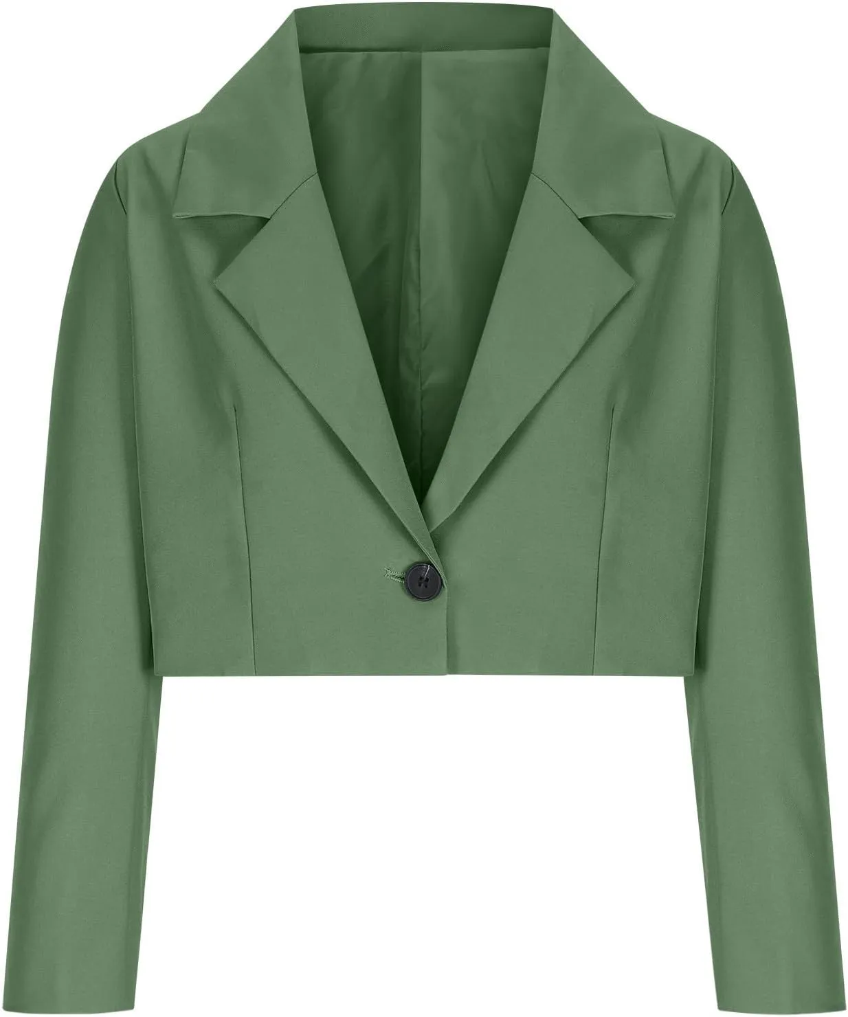 Wkishenl Women Cropped Blazers Fashion Business Long Sleeve Jackets Casual Nocth Lapel Open Front Blazer Solid Work Suits