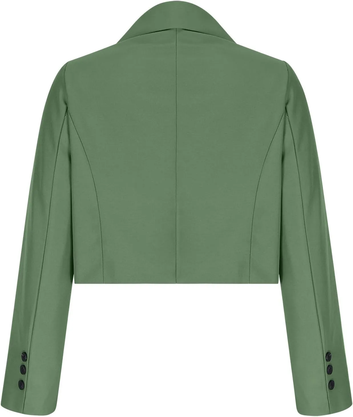 Wkishenl Women Cropped Blazers Fashion Business Long Sleeve Jackets Casual Nocth Lapel Open Front Blazer Solid Work Suits