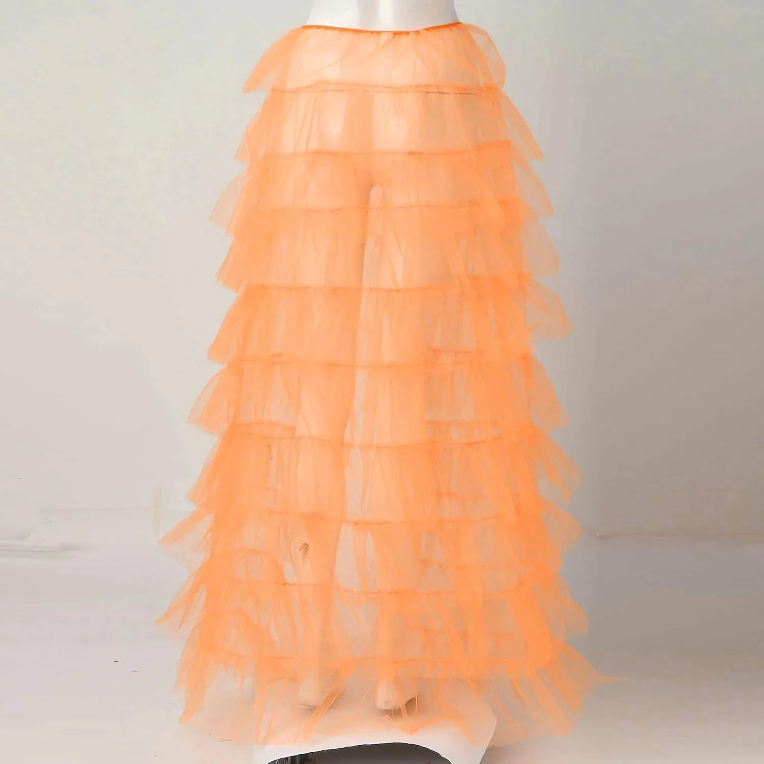 Woman's Cake High Waist Skirt Pleated Skirt Bubble Skirt Long High Low Ruffles Party Tulle Skirt Plaid Schoolgirl