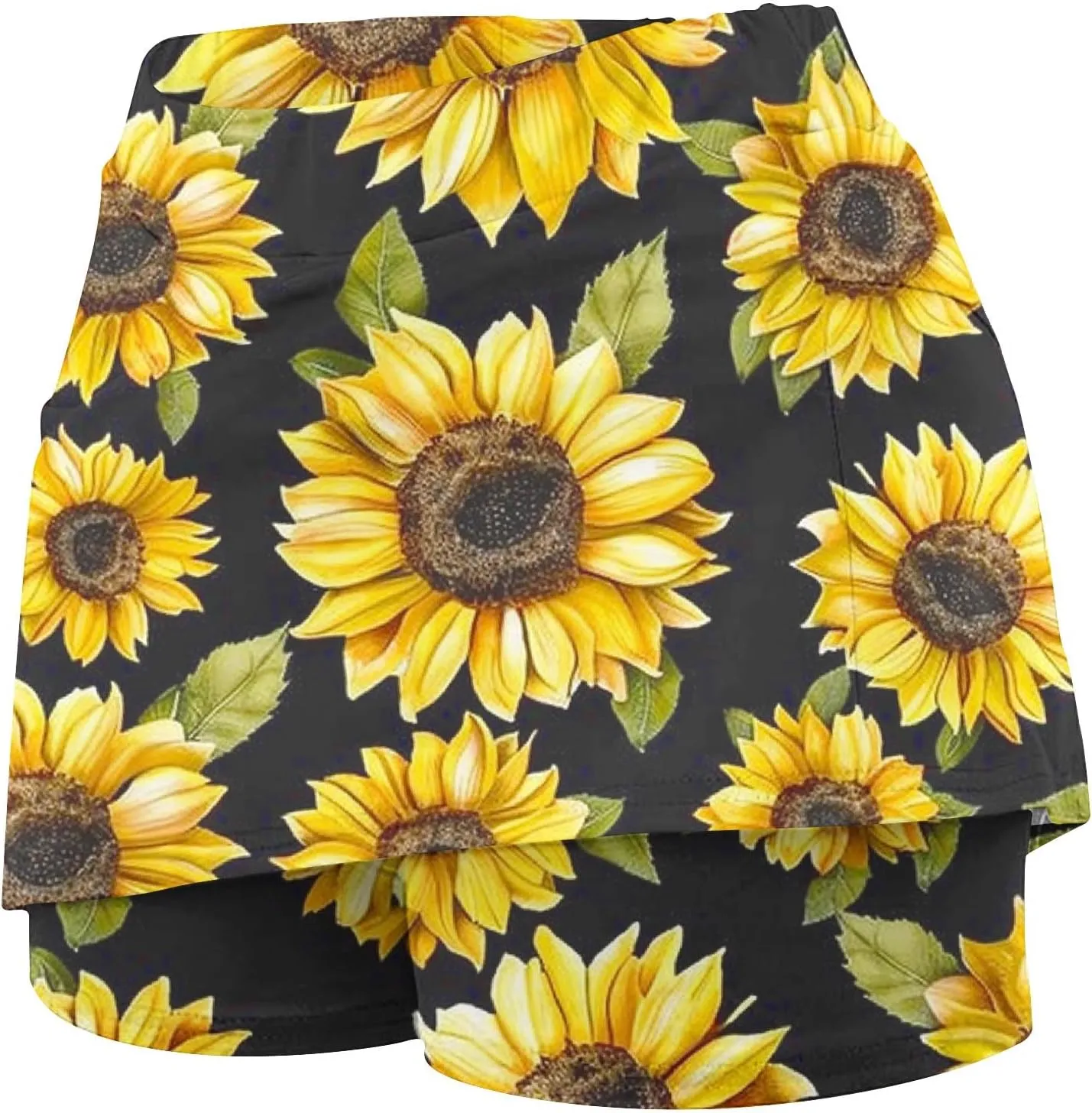 Women Athletic Shorts Trendy Summer Print High Waist Yoga Pant Tennis Skirt Built in Shorts Workout Lounge Golf Skirt