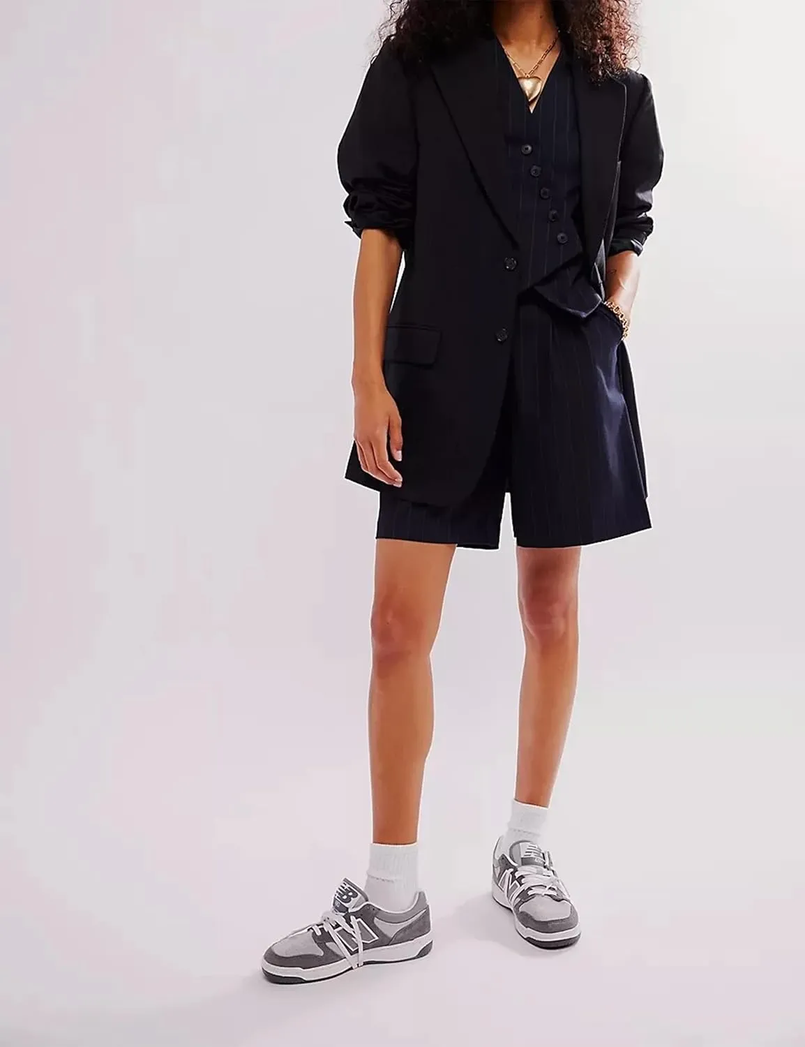 Women Casual Oversized Blazers Bow Tie Blazer Suit Lapel Open Front Office Blazer Jacket Button Down Work Cardigan
