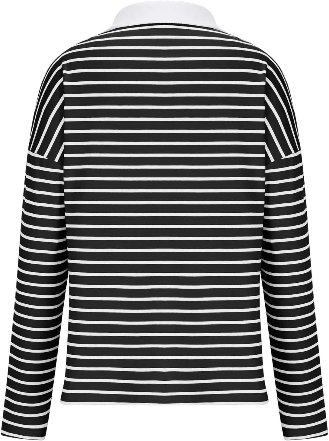 Women Fall Fashion Sweatshirts Long Sleeve V-Neck Stripe Pullover Tops Casual Oversized Fall Clothes
