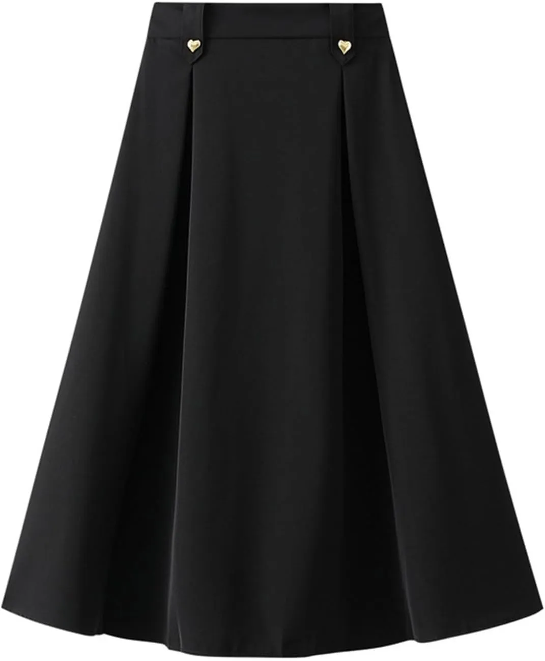 Women Fashion Casual Mid Length Suit Skirt A Line High Waisted Pleated Skirt Daily Long Leather Skirts for Women