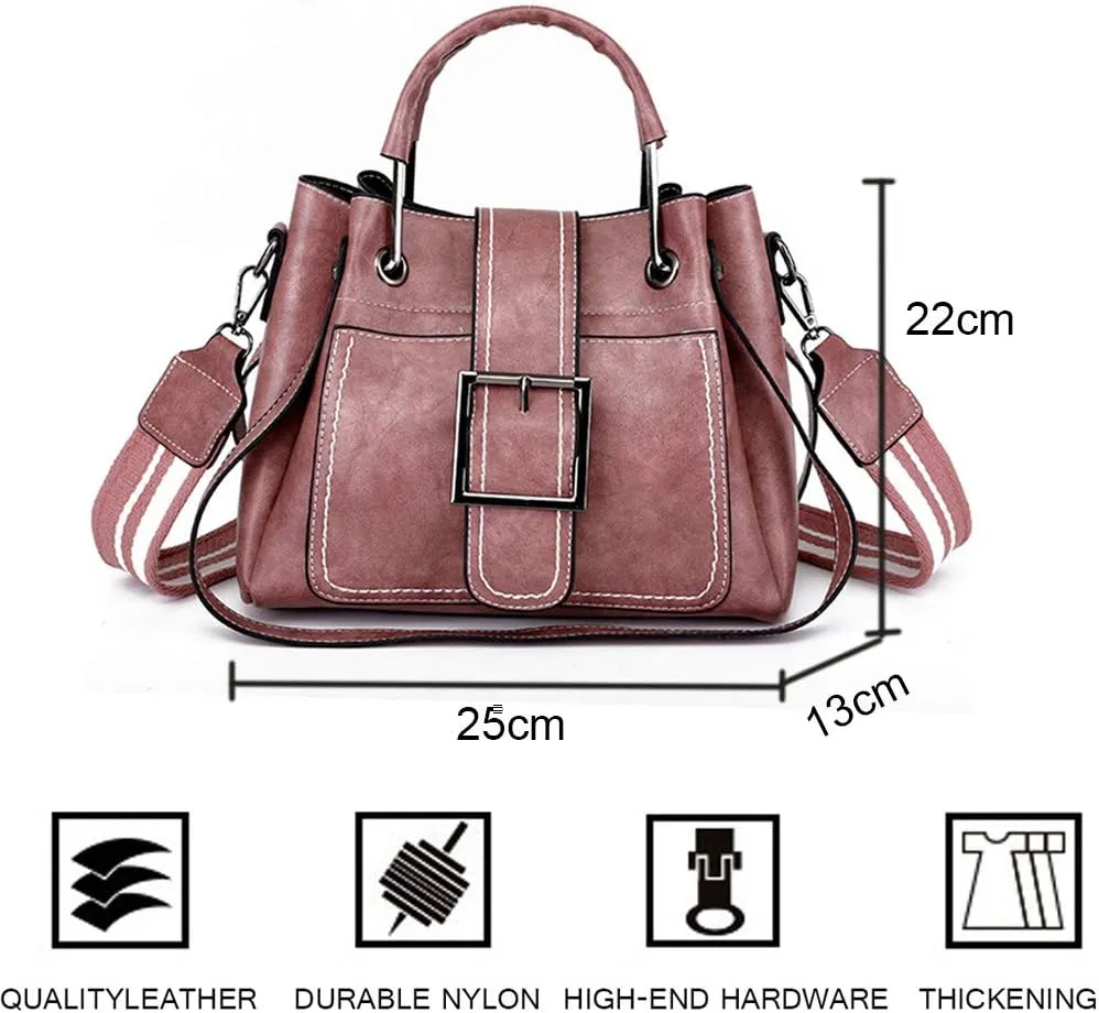 Women Fashion Handbags PU Leather Tote Shoulder Bag Top Handle Satchel Purse