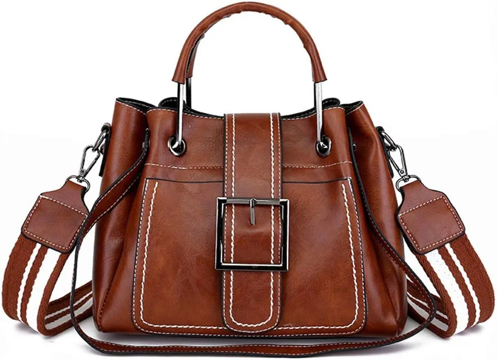 Women Fashion Handbags PU Leather Tote Shoulder Bag Top Handle Satchel Purse