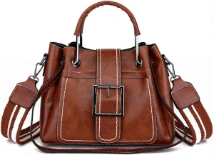 Women Fashion Handbags PU Leather Tote Shoulder Bag Top Handle Satchel Purse