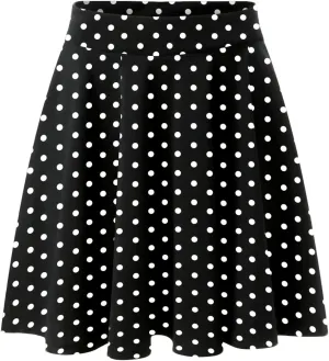 Women Going Out Skirts Womens A Line Midi Skirt Flared High Waist Skirts Polka Dot Pleated Ruffle Hem Vintage