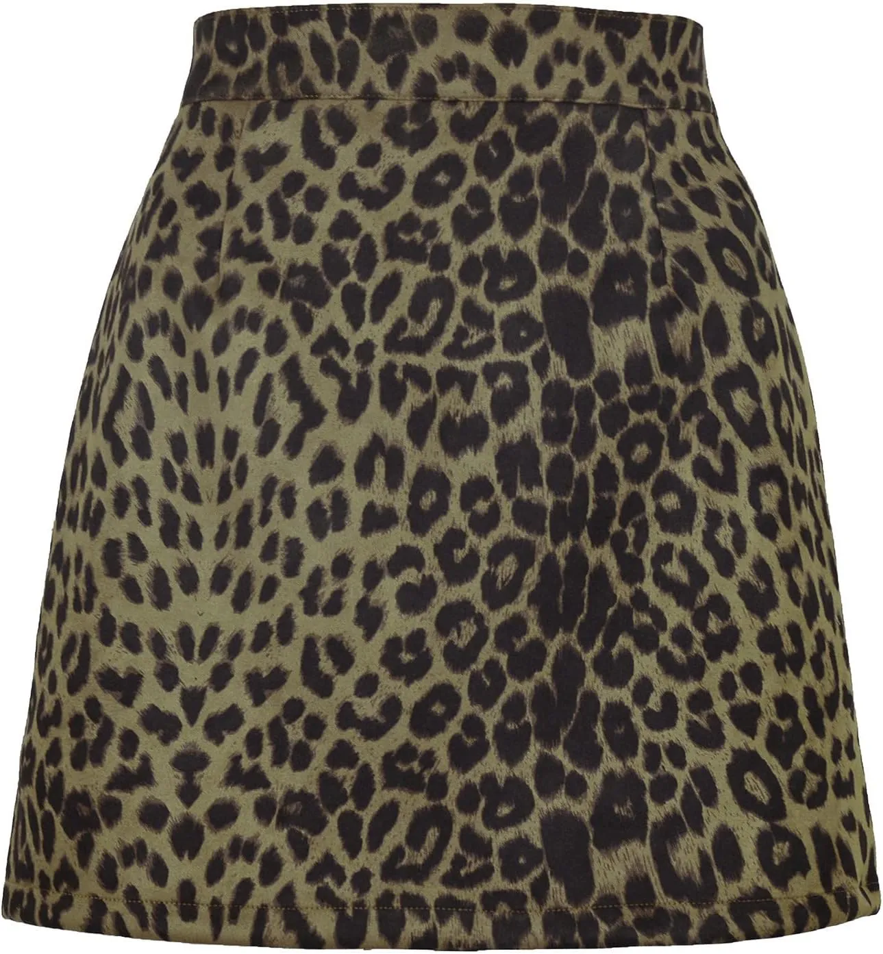 Women Leopard Suede Mini Skirt Dressy High Waist Zipper Back Pencil Bodycon Skirts Summer Fashion Sexy Short Skirt