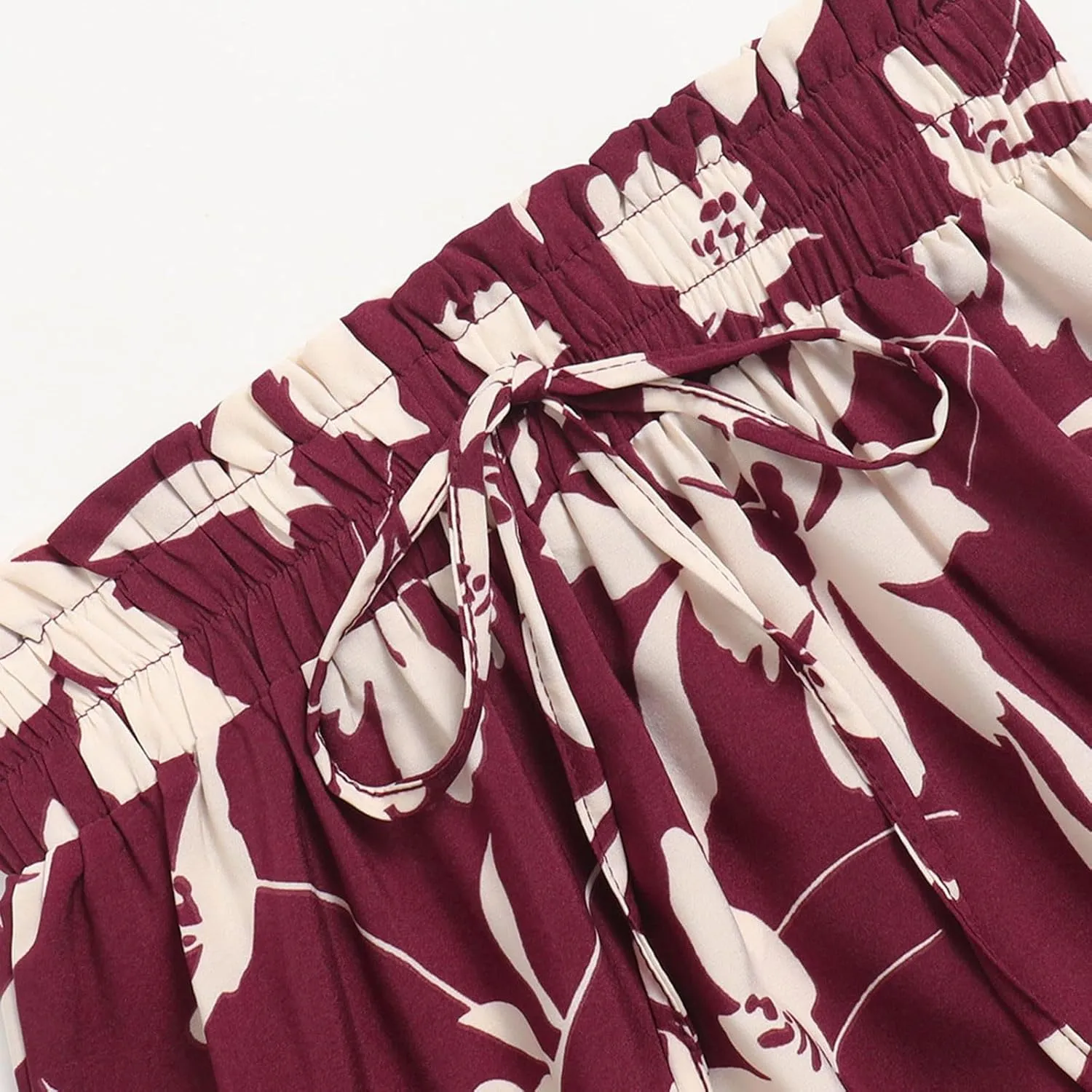 Women Maxi Skirt Floral Tiered Pleated Skirt Flowy Swing High Waisted Go Outing Clothes