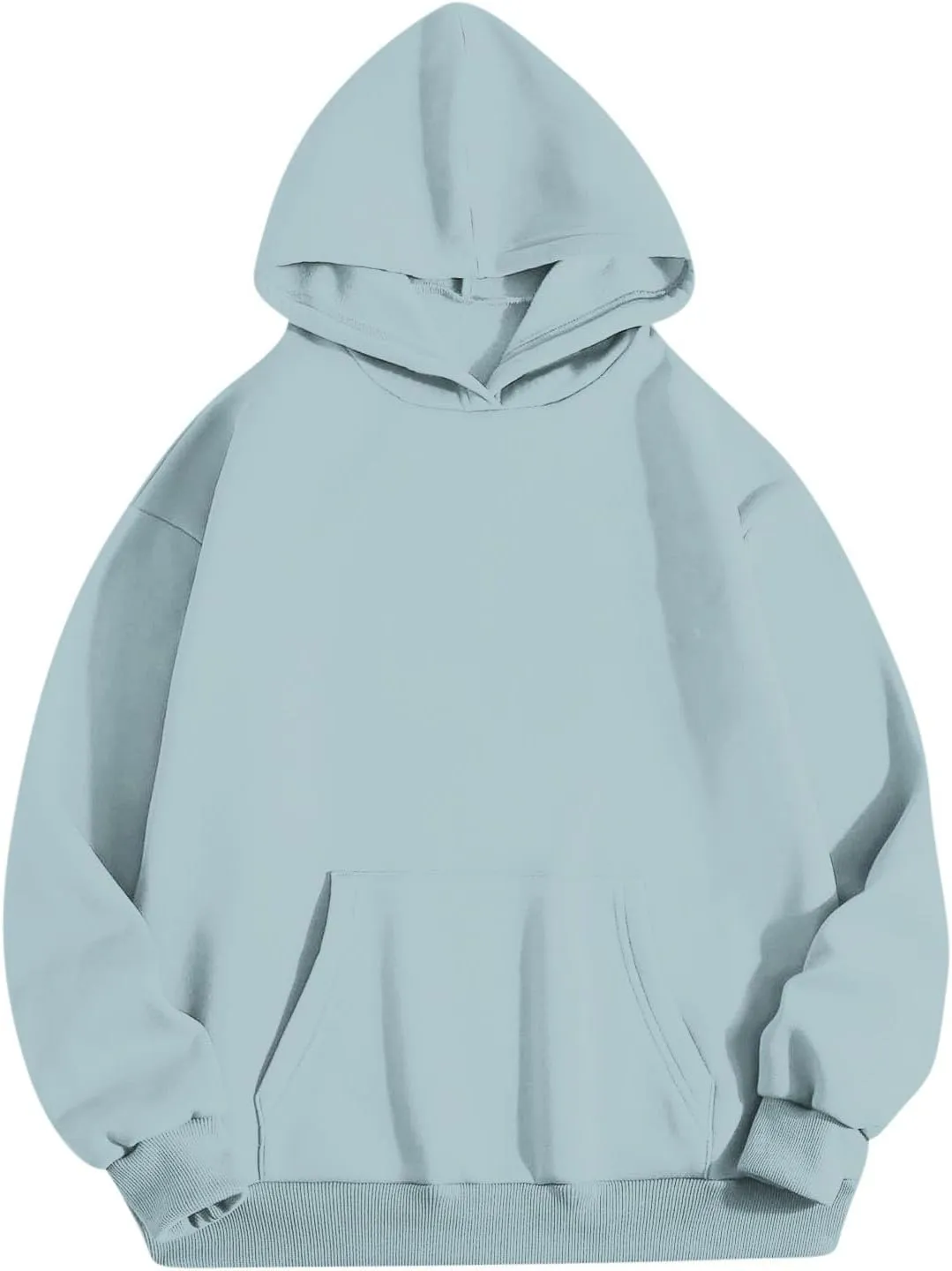 Women Plain Oversized Hoodies Crewneck Hooded Sweatshirt Y2K Cute Pullover Sweater Comfy Fall Outfits Clothes 2024